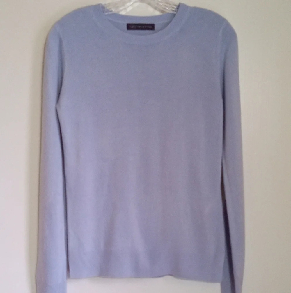 M&S Collection Cornflower blue Cashmillon side split crew jumper women's size 8